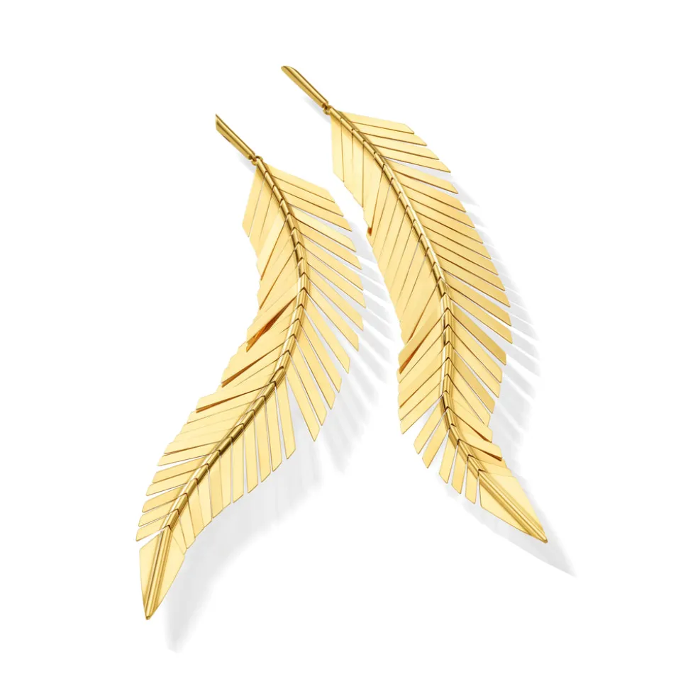 Large Feather Drop Earrings