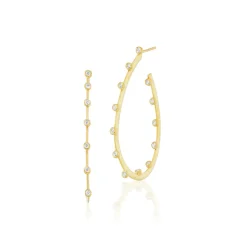 Large Hoopla Bezel Pear Shaped Hoops