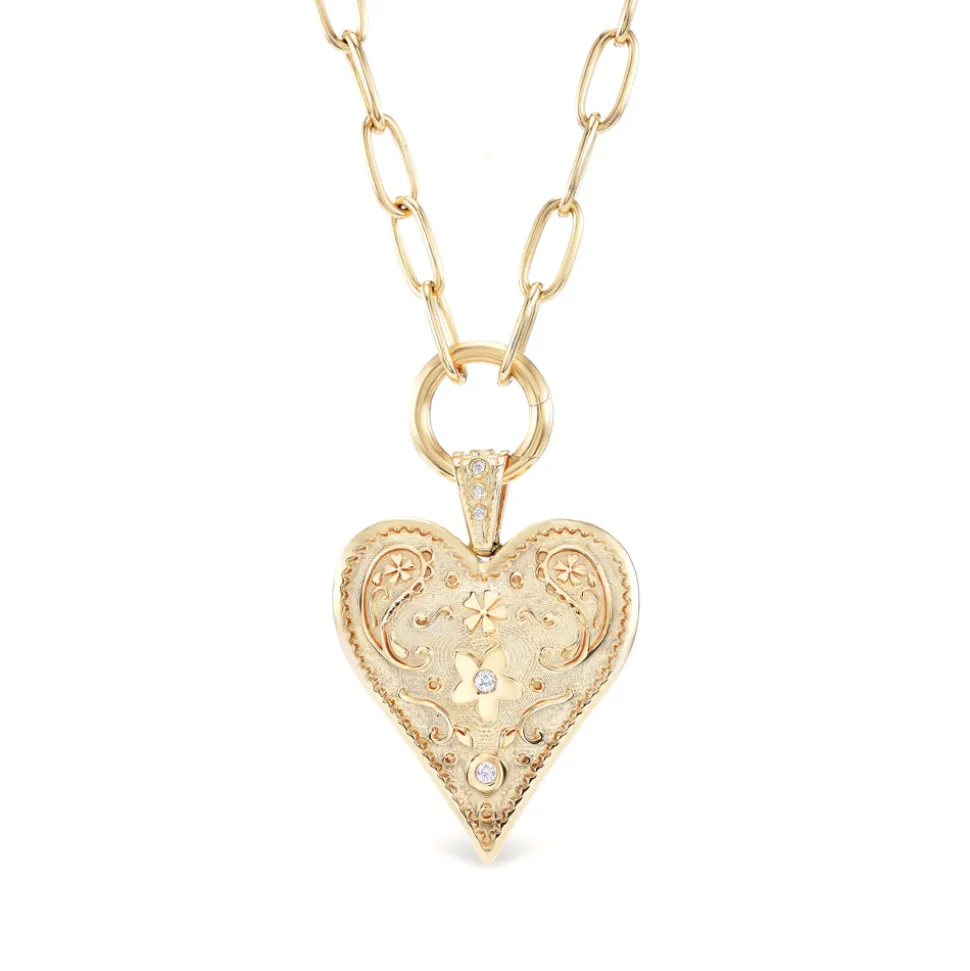 Large Southwestern Heart Charm