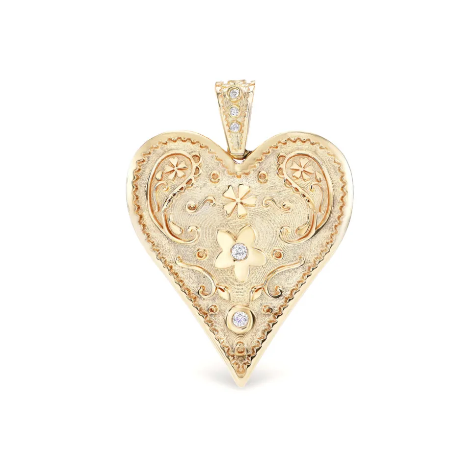 Large Southwestern Heart Charm