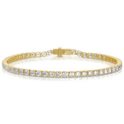 Large Yellow Gold & Diamond Invisible Tennis Bracelet