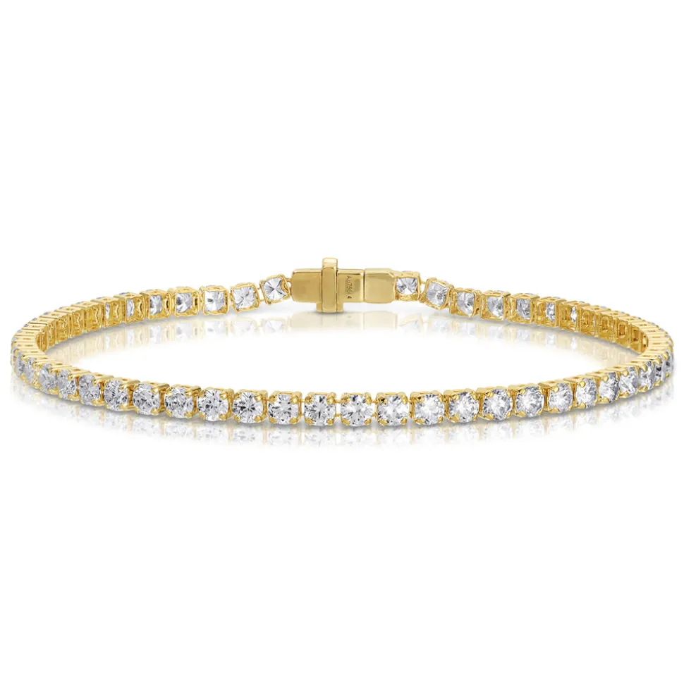Large Yellow Gold & Diamond Invisible Tennis Bracelet