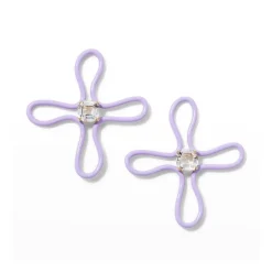 Lavender & Rock Crystal Lucky Flower Earrings