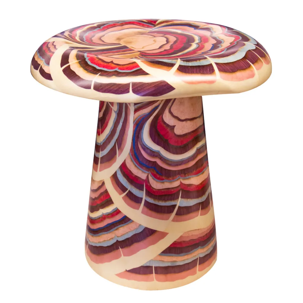 Marquetry Mushroom Stool