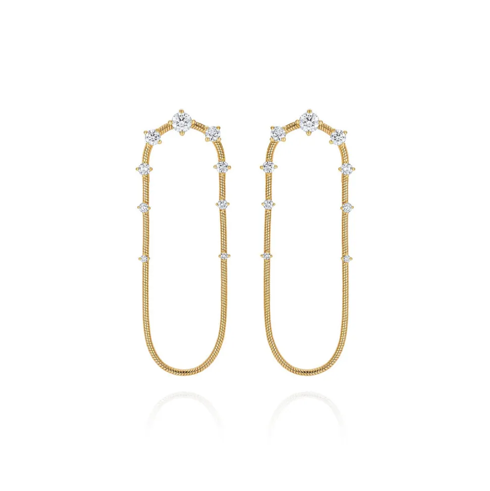 Medium Diamond Single Chain Earrings