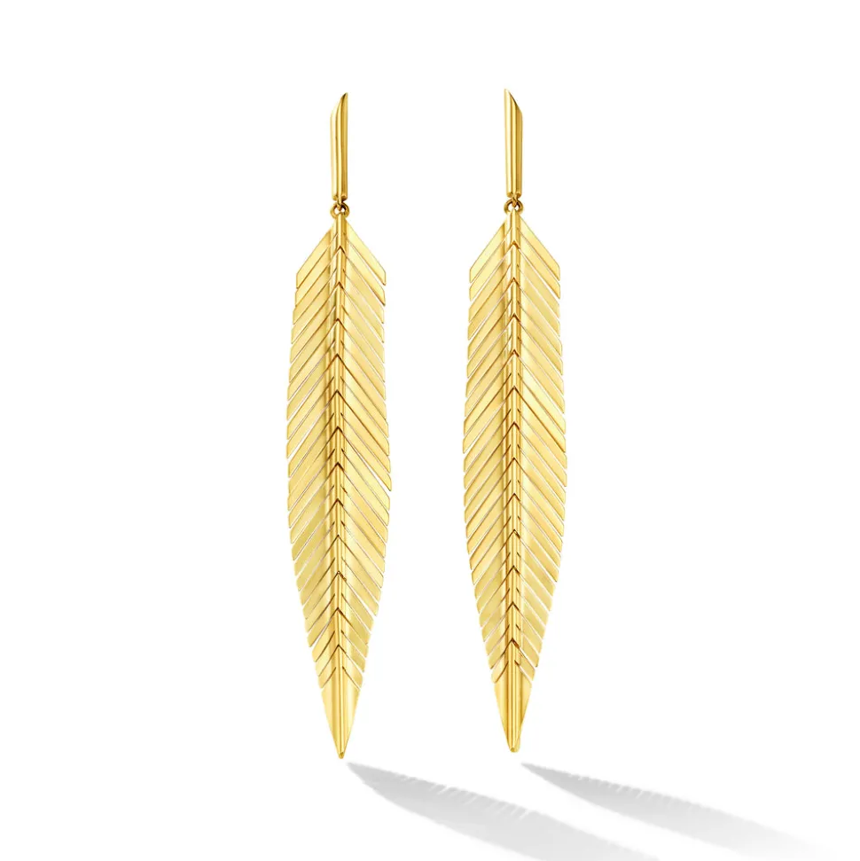 Medium Feather Drop Earrings