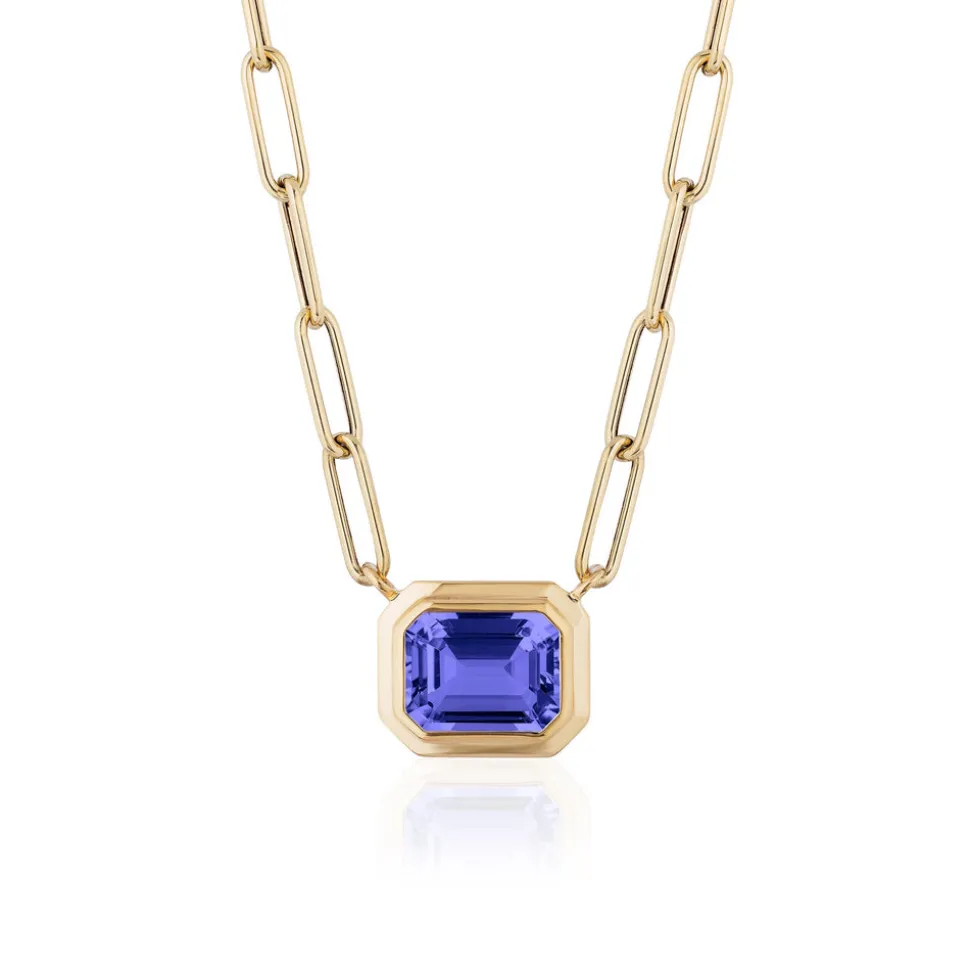 Medium Tanzanite Emerald Cut Pendant