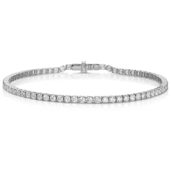 Medium White Gold & Diamond Invisible Tennis Bracelet