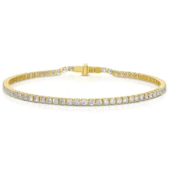 Medium Yellow Gold & Diamond Invisible Tennis Bracelet