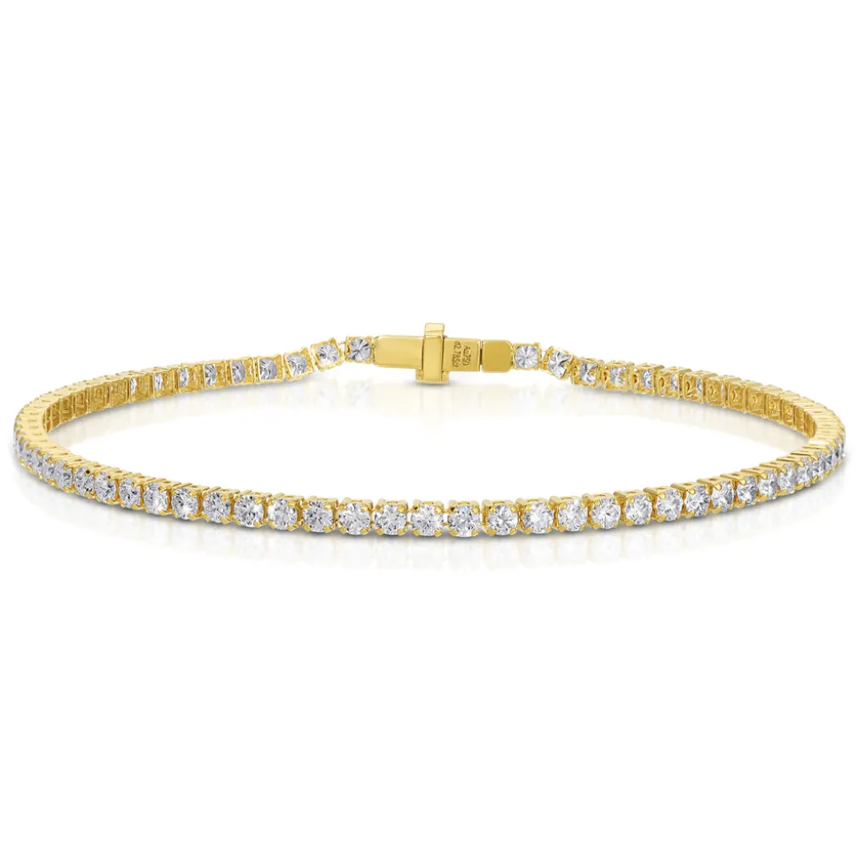 Medium Yellow Gold & Diamond Invisible Tennis Bracelet