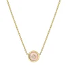 Mini Compass Pendant - Pink Opal