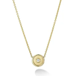 Mini Compass Pendant - Sand Brushed Gold