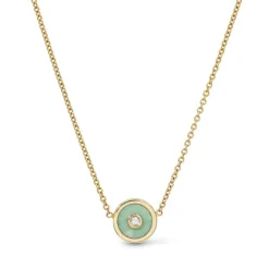 Mini Compass Pendant- Green Turquoise