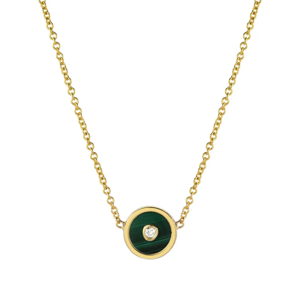 Mini Compass Pendant- Malachite