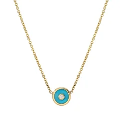 Mini Compass Pendant- Turquoise