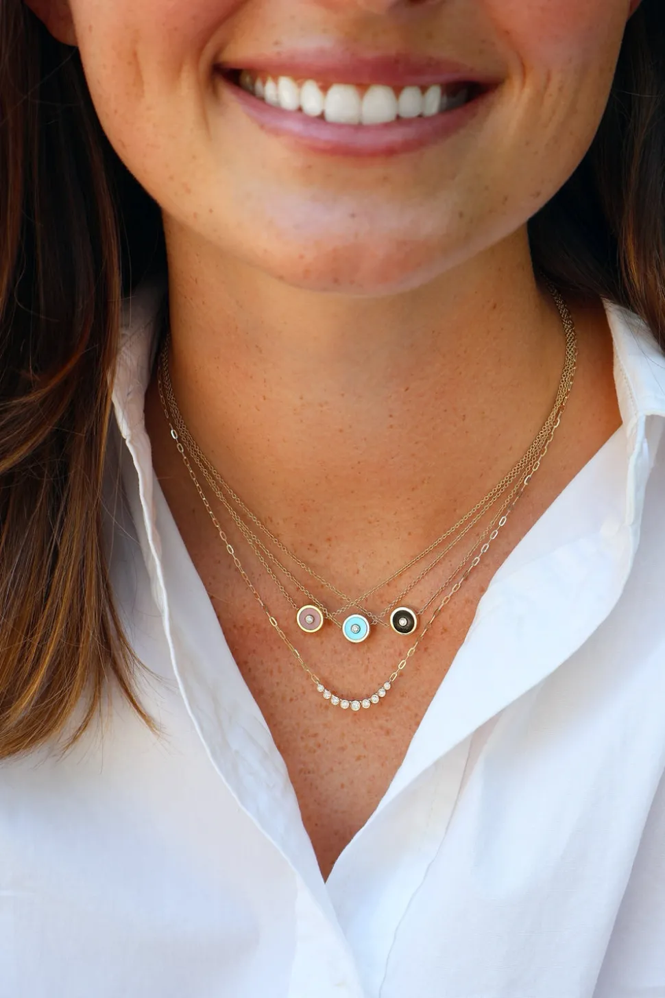 Mini Compass Pendant- Turquoise