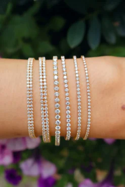 Mini Double Yellow Gold & Diamond Invisible Tennis Bracelet