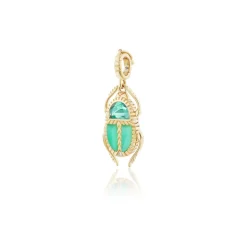 Mini Green Amethyst & Chrysoprase Scarab Pendant