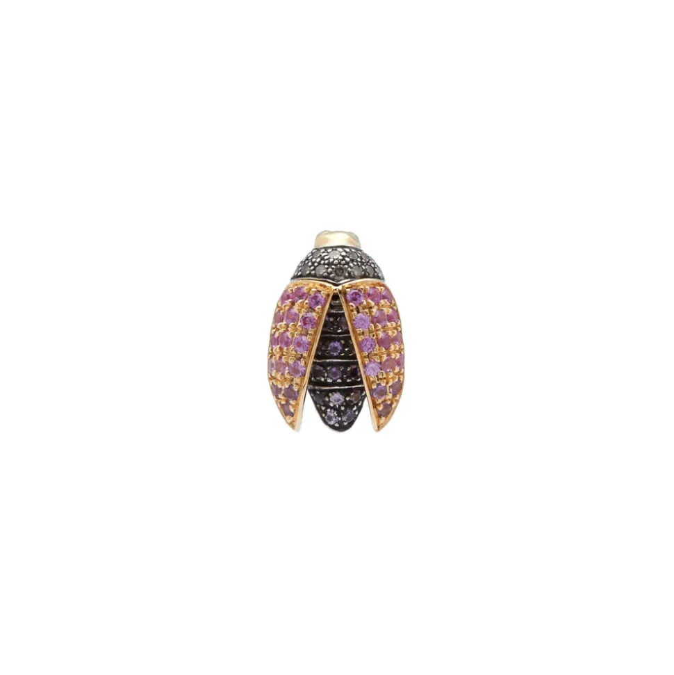 Mini Scarab Fly Stud Earring - Pink