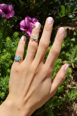 Mini Turquoise Crab and Coquillage Ring