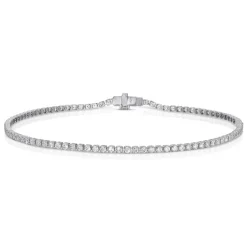 Mini White Gold & Diamond Invisible Tennis Bracelet