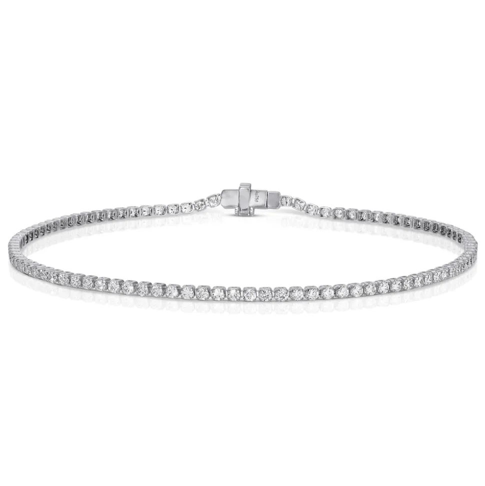 Mini White Gold & Diamond Invisible Tennis Bracelet