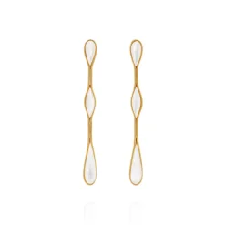 Mother of Pearl Fluid Stone Earrings