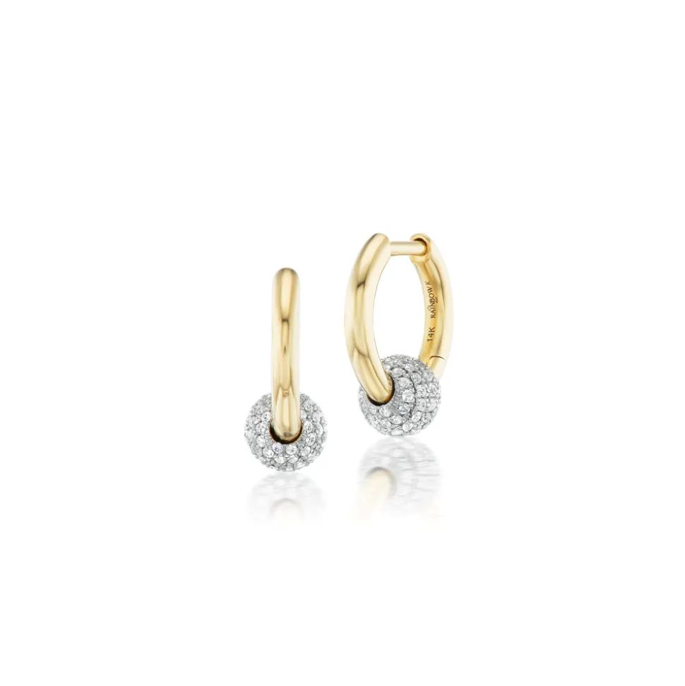 Nano Piercing Earrings with Diamond Ball