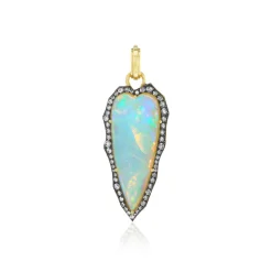 Narrow Opal Heart Pendant