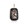 Onyx and Polki Diamond Pendant with Coral Motif