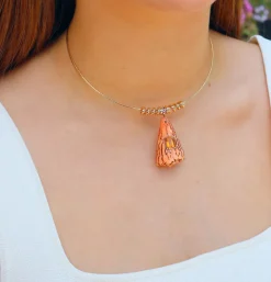 Orange Conus Shell with Citrine