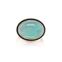Oval Aquaprase Cabochon Ring
