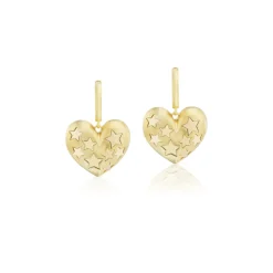 Paulette Puff Heart Earrings with Stars
