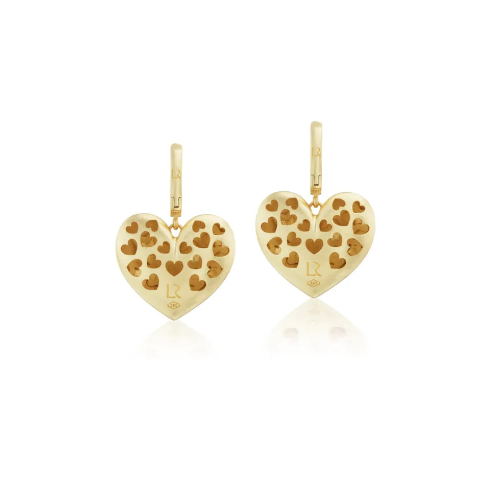 Paulette Puff Heart Earrings with Stars
