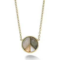 Peace Sign Pendant- Chalcedony, Grey Opal, Moonstone, Peach Moonstone