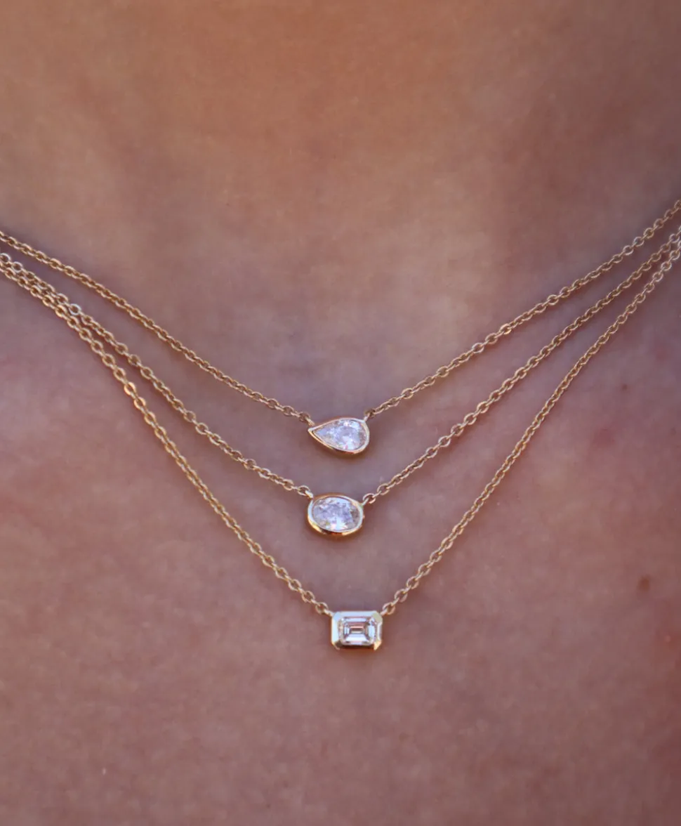 Pear Diamond Solitaire Pendant