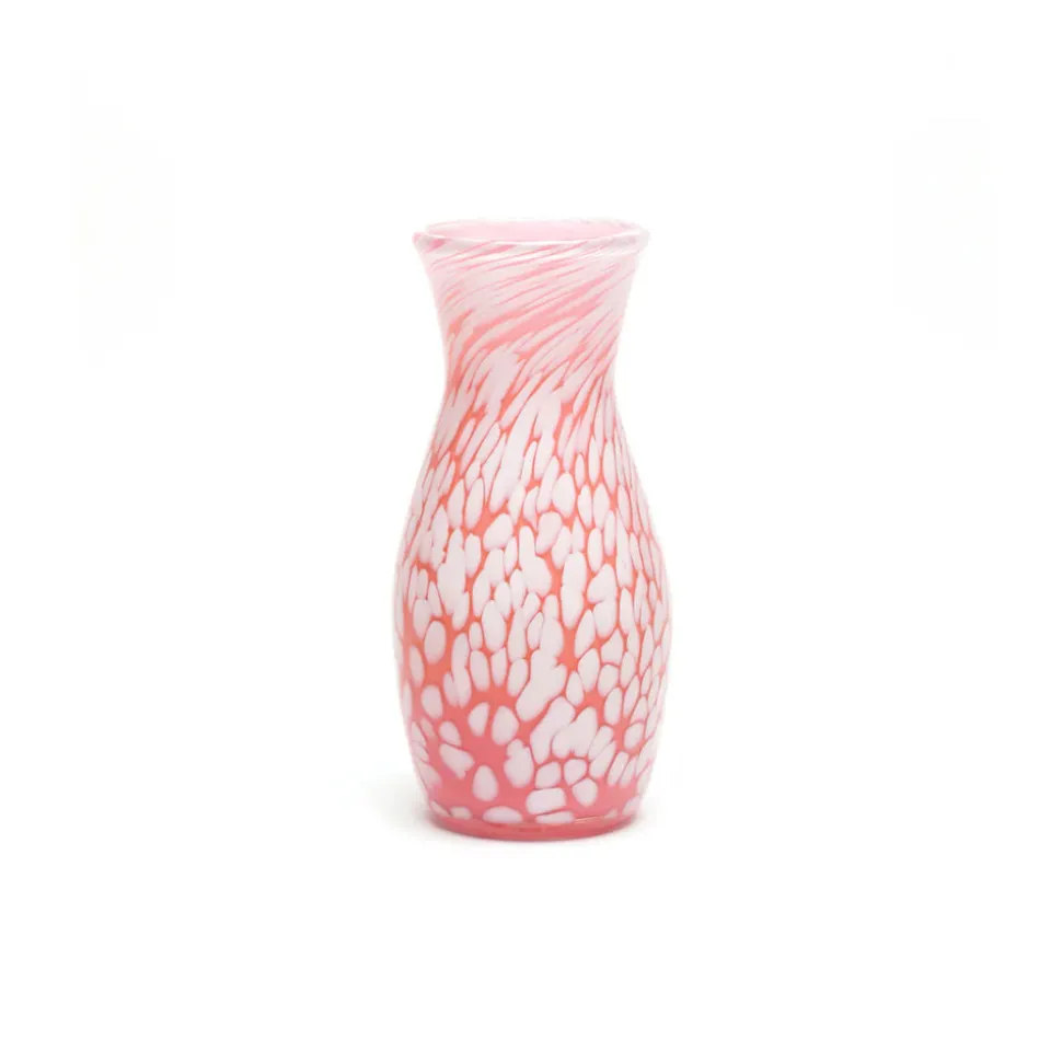 Pink and White Spotted Vase