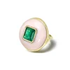 Pink Opal & Emerald Lollipop Ring