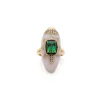 Pink Opal Scarab Ring with Green Tourmaline