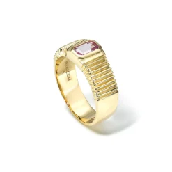 Pink Sapphire Pleated Heirloom Ring