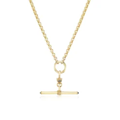 Plain Gold T-Bar Pendant with Anchor