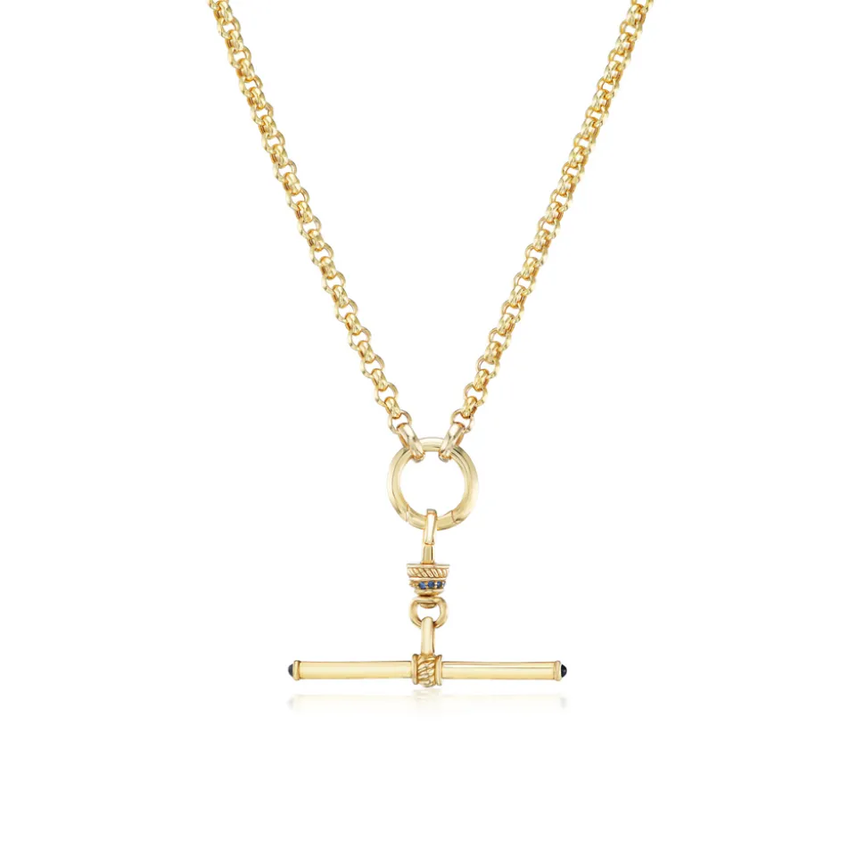 Plain Gold T-Bar Pendant with Anchor