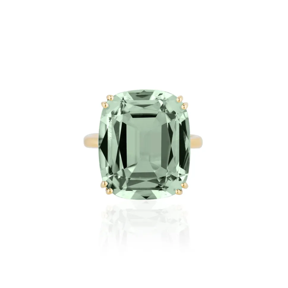 Prasiolite Cushion Ring
