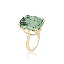Prasiolite Cushion Ring