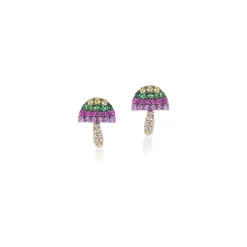 Rainbow Sapphire Mushroom Studs