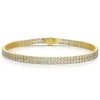 Small Double yellow Gold & Diamond Invisible Tennis Bracelet