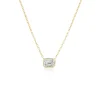 Small Illusion Emerald Cut Diamond Pendant