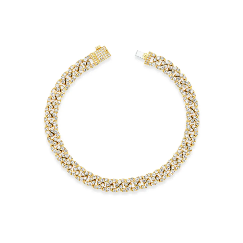 Small Pave Curb Link Bracelet