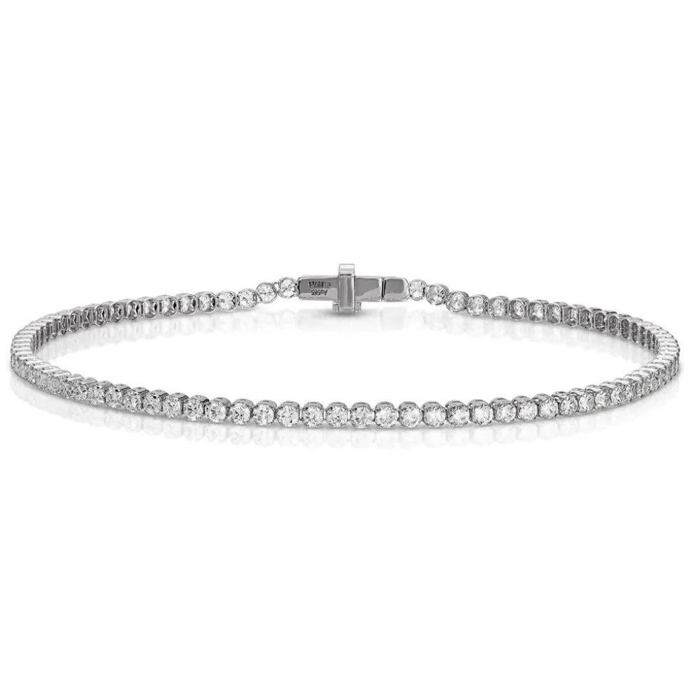 Small White Gold & Diamond Invisible Tennis Bracelet