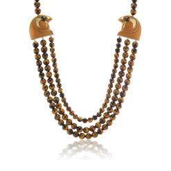 3-Strand Tiger's Eye Horus Necklace